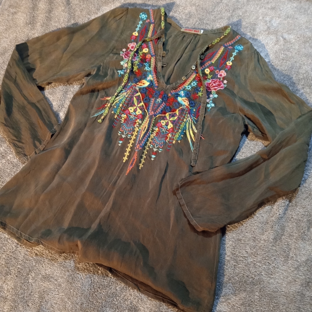 Johnny Was "Serendipity" embroidered top